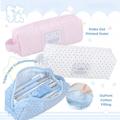 Soft Spot Puffy Pencil Case with Hand Strap