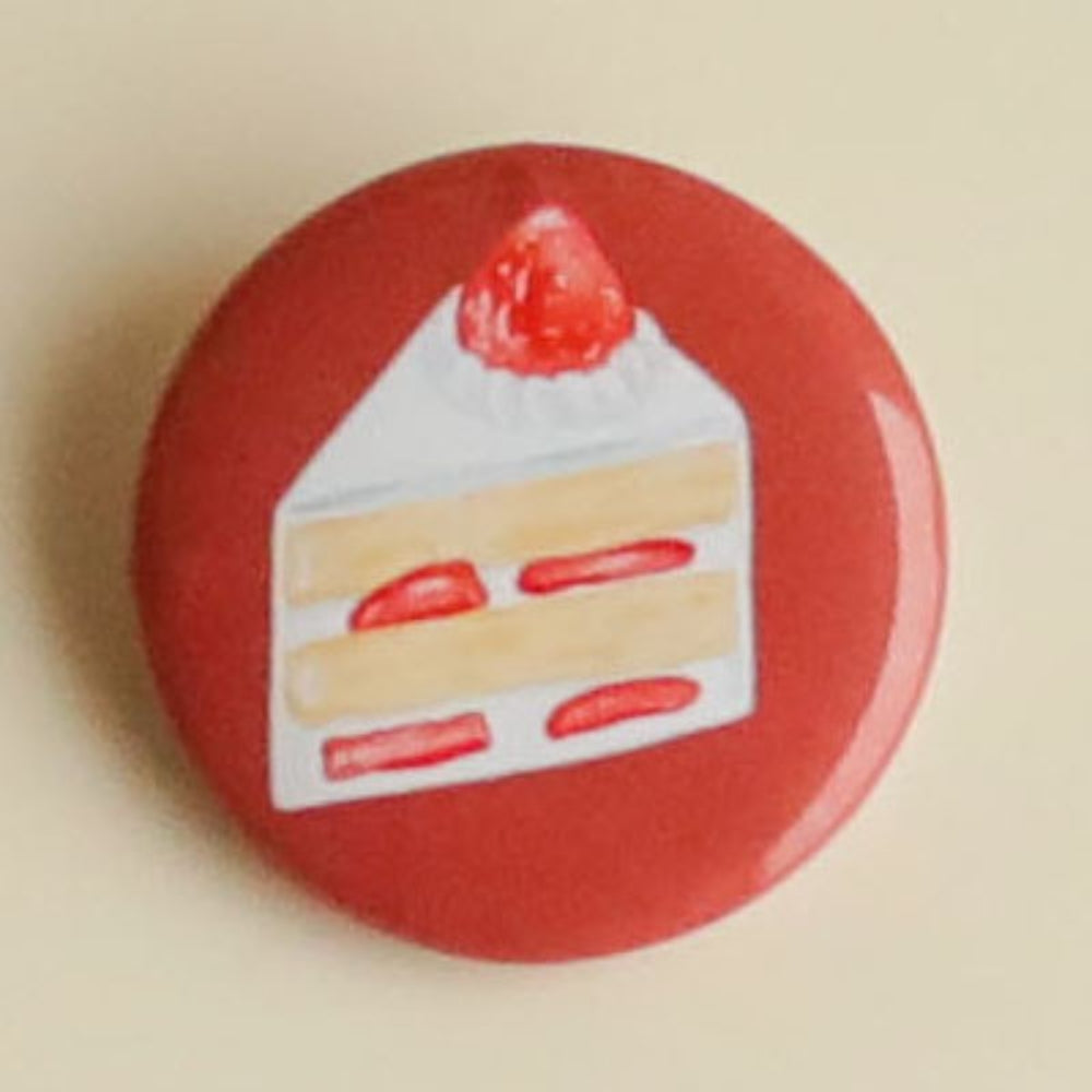 Cute Strawberry Dessert Badge 25mm Diameter