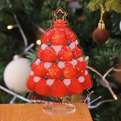 Strawberry Christmas Tree/Dining Car Acrylic Note Holder Stand