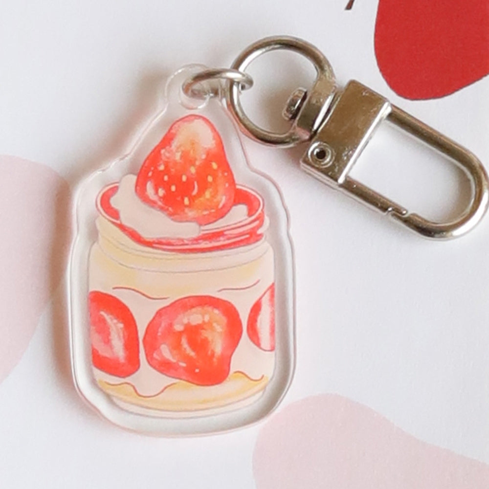 Strawberry Dessert Collection Keychain Acrylic Pendant