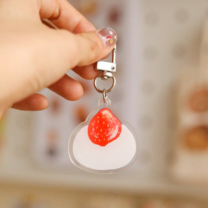 Strawberry Dessert Collection Keychain Acrylic Pendant