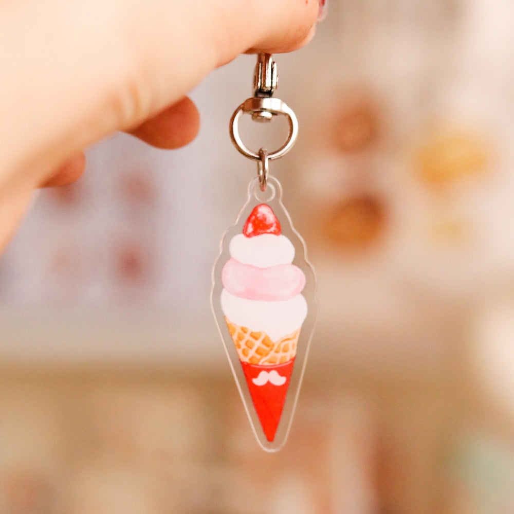 Strawberry Dessert Collection Keychain Acrylic Pendant