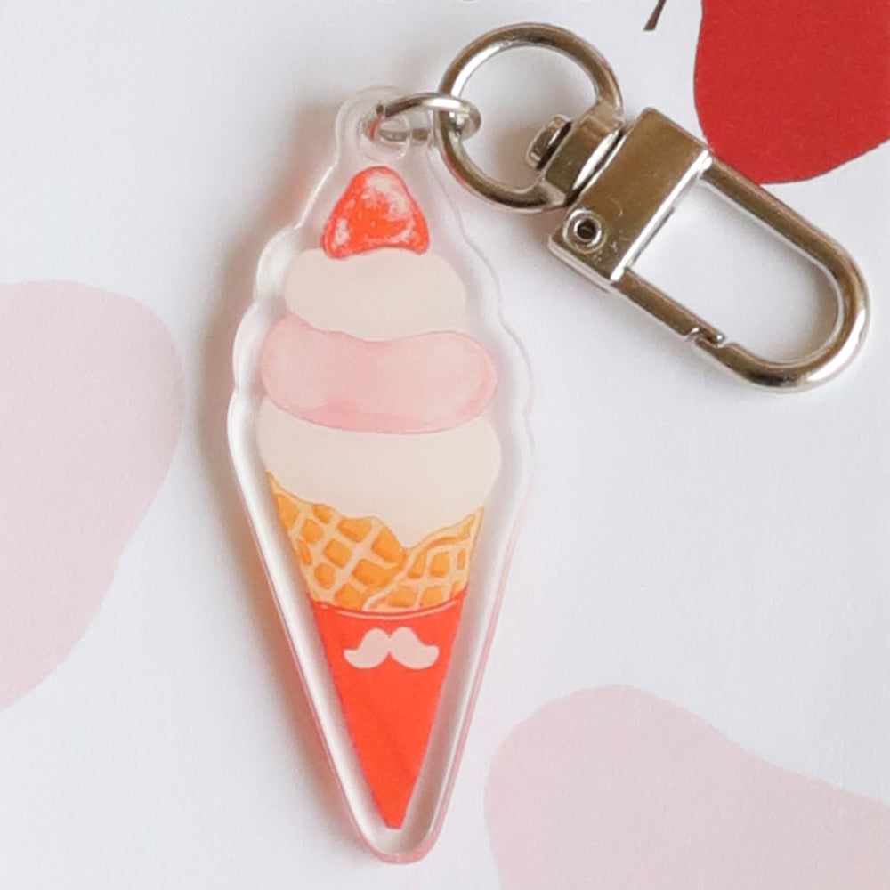 Strawberry Dessert Collection Keychain Acrylic Pendant