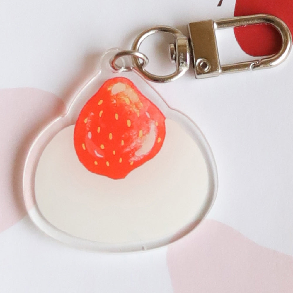 Strawberry Dessert Collection Keychain Acrylic Pendant