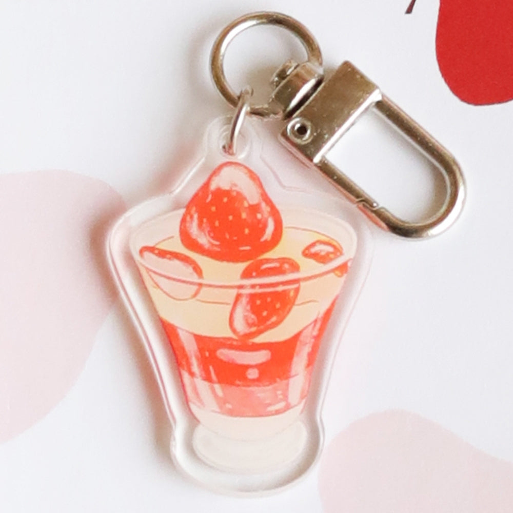 Strawberry Dessert Collection Keychain Acrylic Pendant