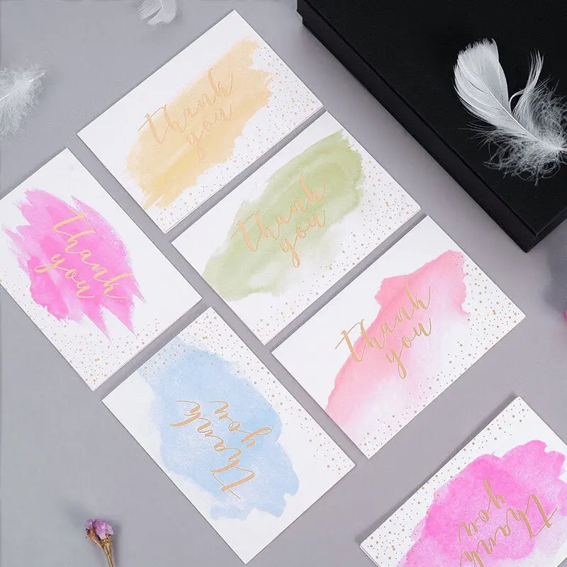 Watercolor Thank You Cards Set Envelopes