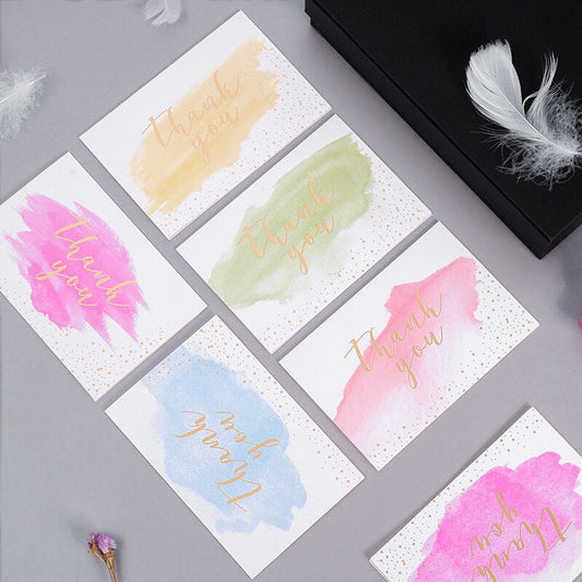 Watercolor Thank You Cards Set with Envelopes