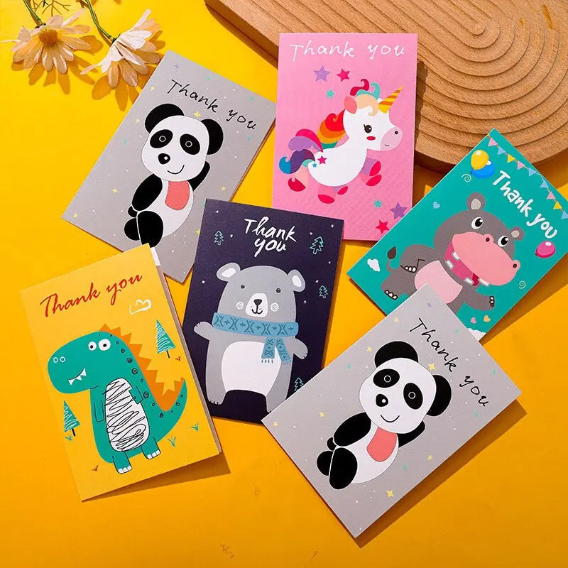 Cute Animal Thank You Cards Set Envelopes