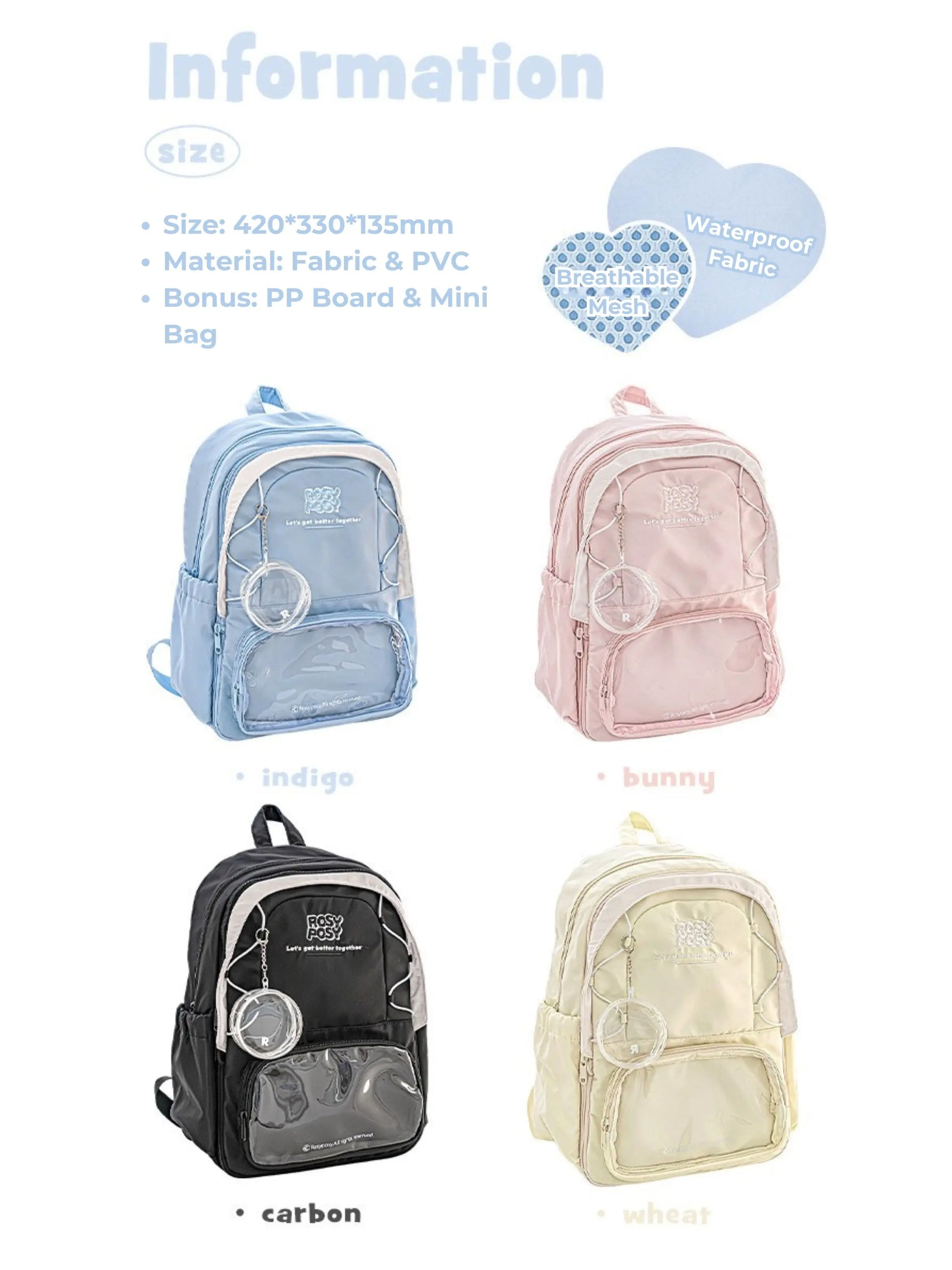Transparent Window Large Capacity 2 Bags In 1 Detachable Backpack Transparent Window Large Capacity 2 Bags In 1 Detachable Backpack