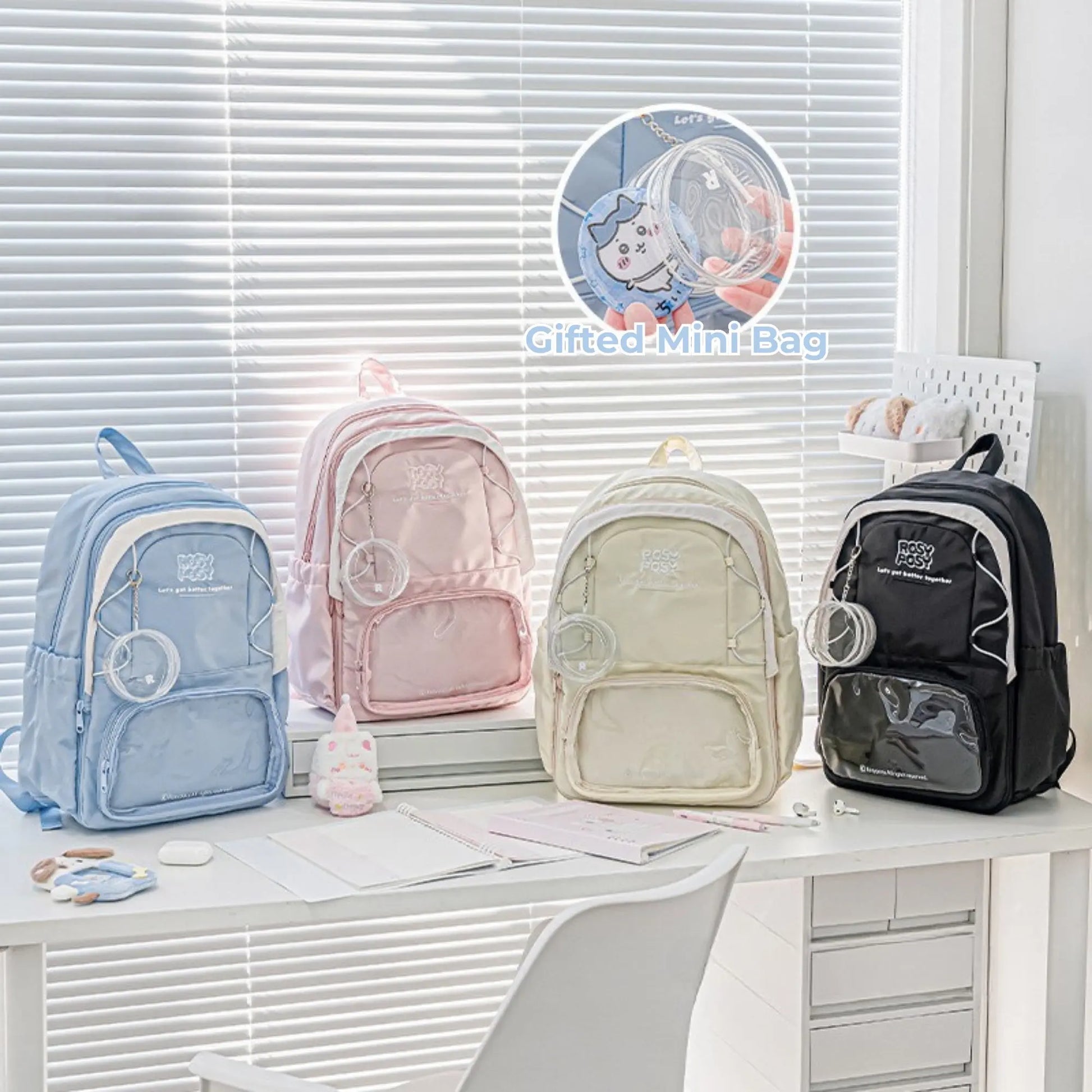 clear window mini backpack Cute Transparent Bookbag PVC for Women, Purple Perfect for festivals Pencil Pouch Mini Backpack Style