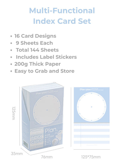 Useful Index Card Set – 144 Notes with Matching Tabs for Study & Work