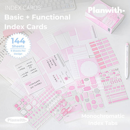 Useful Index Card Set – 144 Notes with Matching Tabs for Study & Work