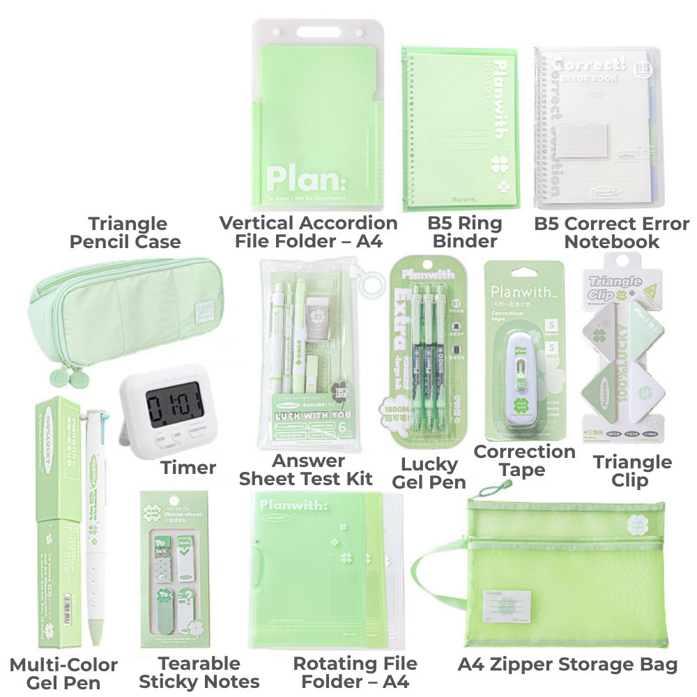 Lucky Green Stationery Gift Set - All-in-One School Supplies