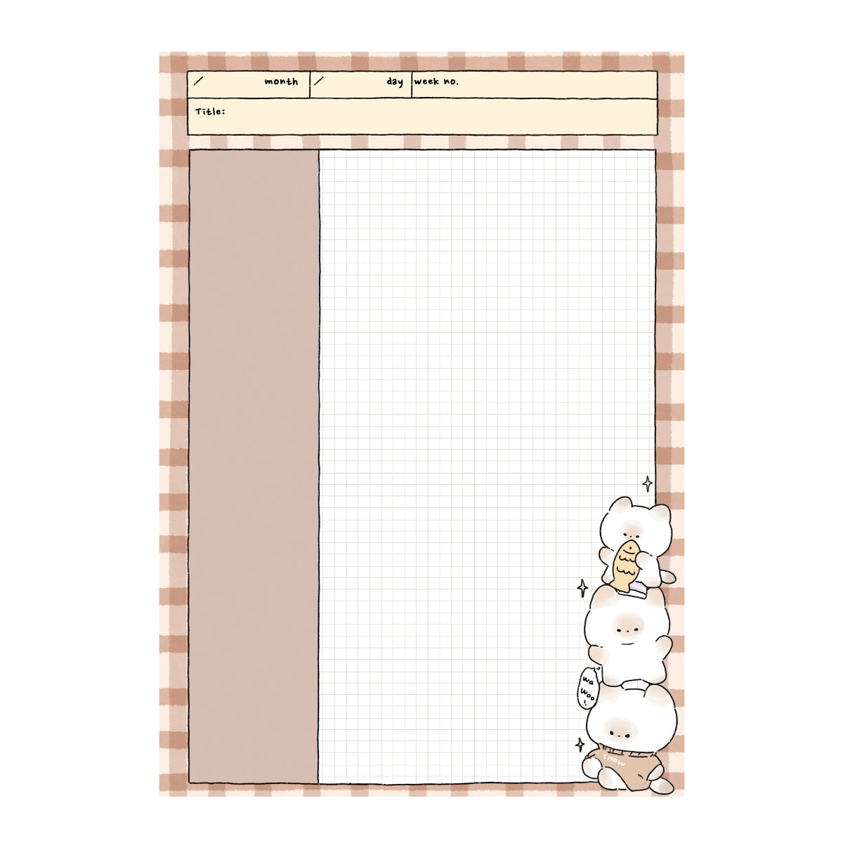 Pile-Up PuPu B5 Paper Pad | Weekly Planner | Memo Pad