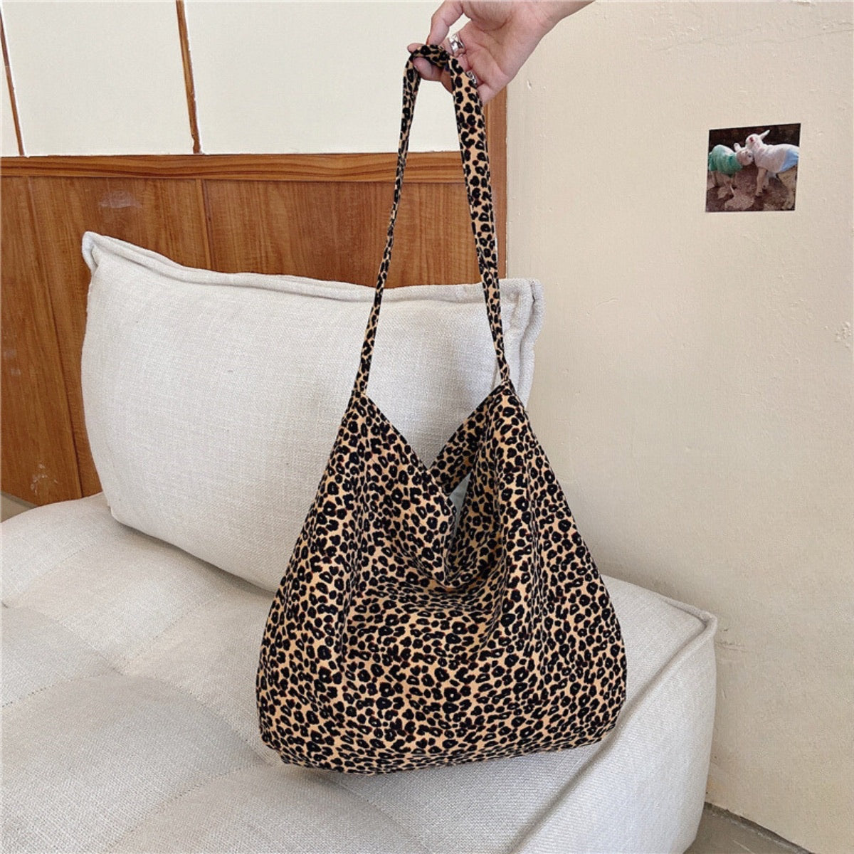 Bold Leopard Print Canvas Bag Large Capacity - 4 Colors