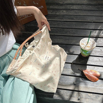 Cute Printed Pattern Canvas Bag - 5 Colors