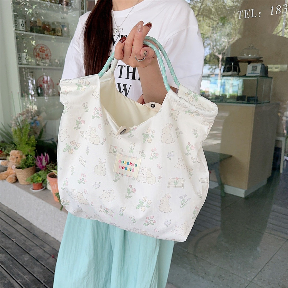 Cute Printed Pattern Canvas Bag - 5 Colors