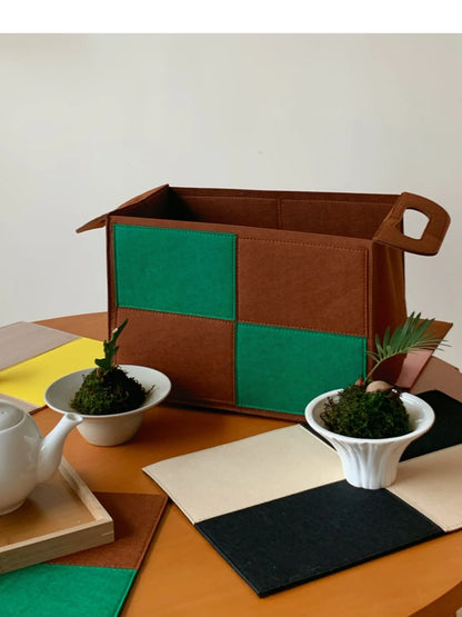 Retro Chic Felt Fabric Storage Box