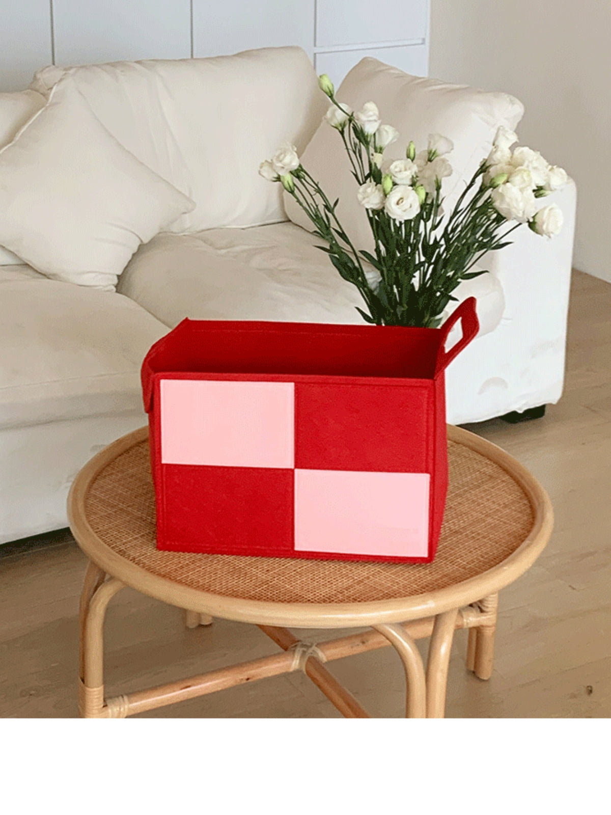 Retro Chic Felt Fabric Storage Box