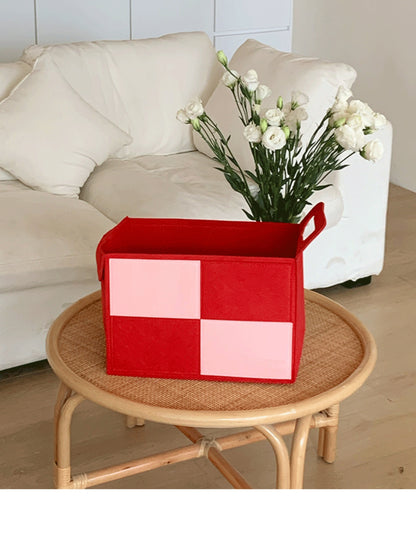 Retro Chic Felt Fabric Storage Box