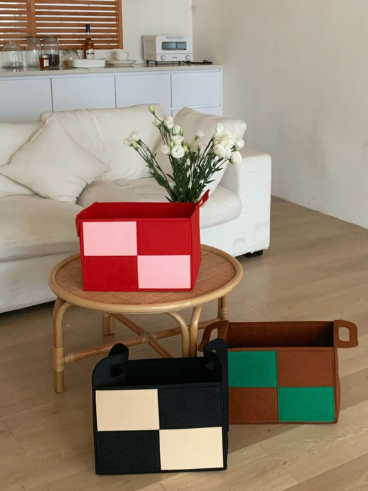 Retro Chic Felt Fabric Storage Box