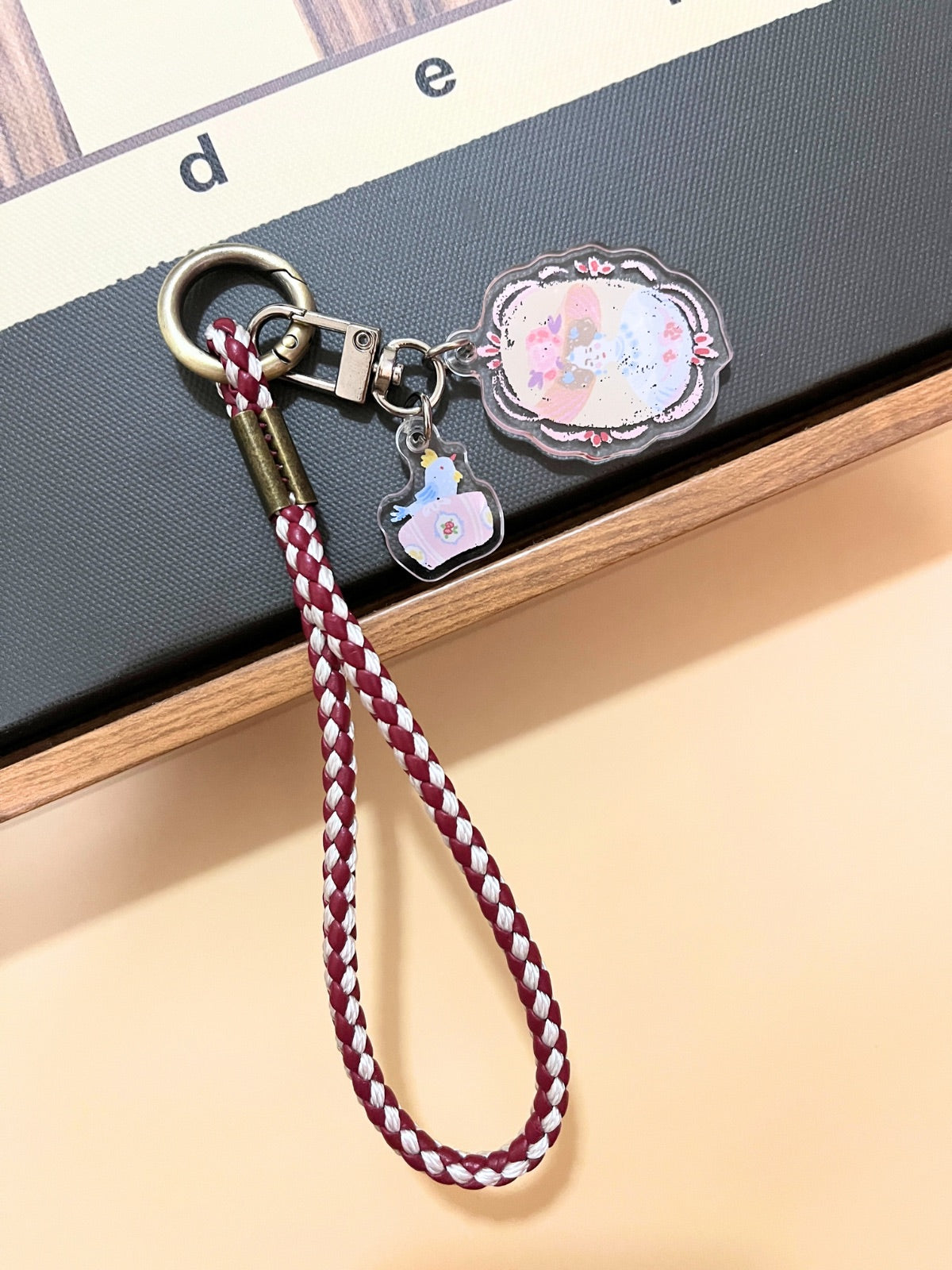 Retro PU Leather Braided Phone Strap with Pendant