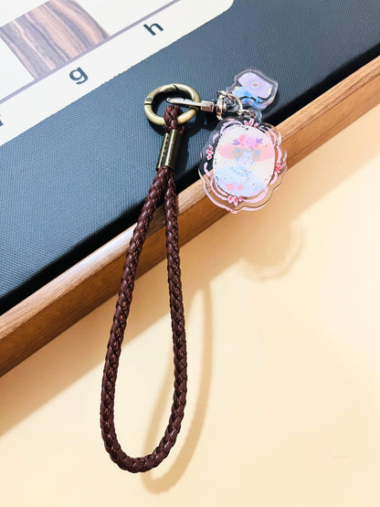 Retro PU Leather Braided Phone Strap with Pendant