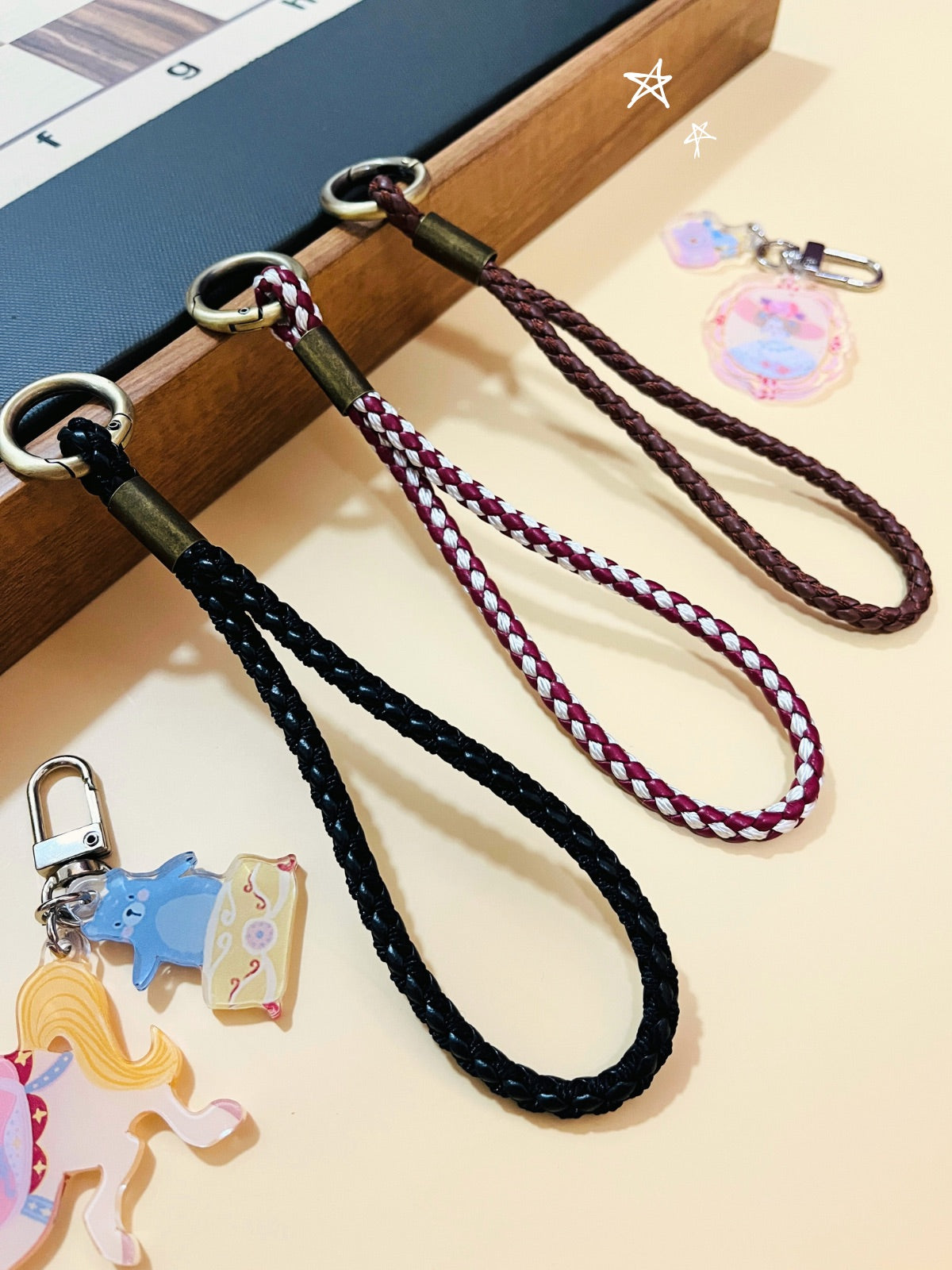 Retro PU Leather Braided Phone Strap with Pendant