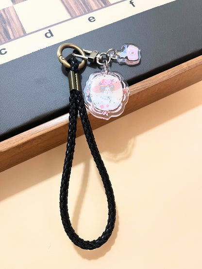 Retro PU Leather Braided Phone Strap with Pendant