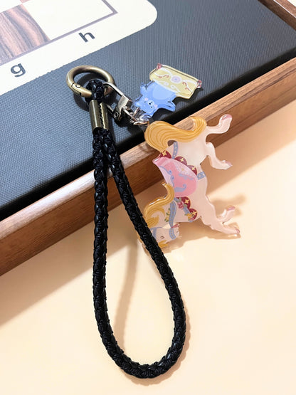 Retro PU Leather Braided Phone Strap with Pendant