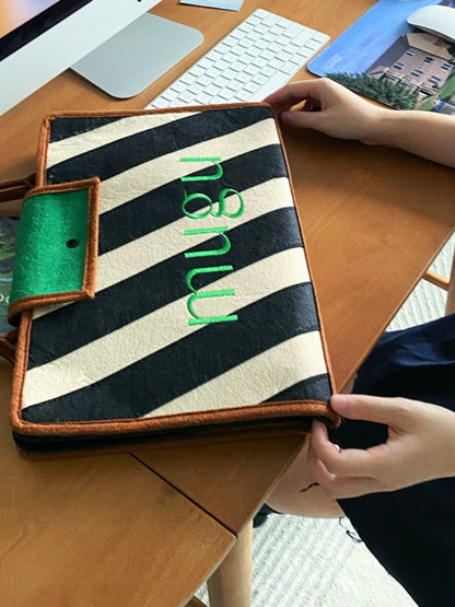 Creative Retro Striped Computer Bag & Storage Organizer