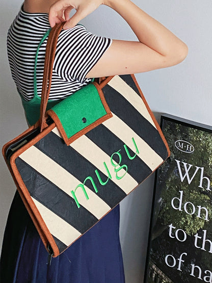 Creative Retro Striped Computer Bag & Storage Organizer