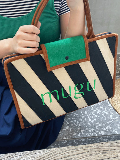 Creative Retro Striped Computer Bag & Storage Organizer