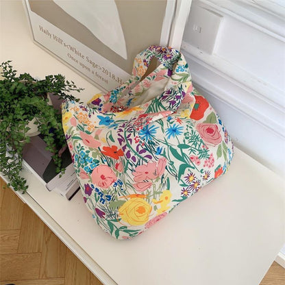 Romantic Bloom Canvas Bag Large Capacity - 4 Colors