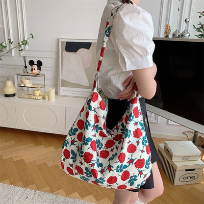 Romantic Bloom Canvas Bag Large Capacity - 4 Colors