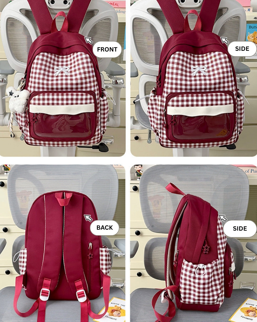 Plaid Vibe Large Capacity Ita Backpack