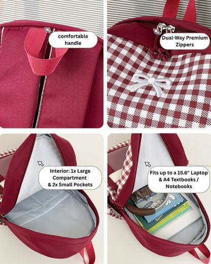 Plaid Vibe Large Capacity Ita Backpack