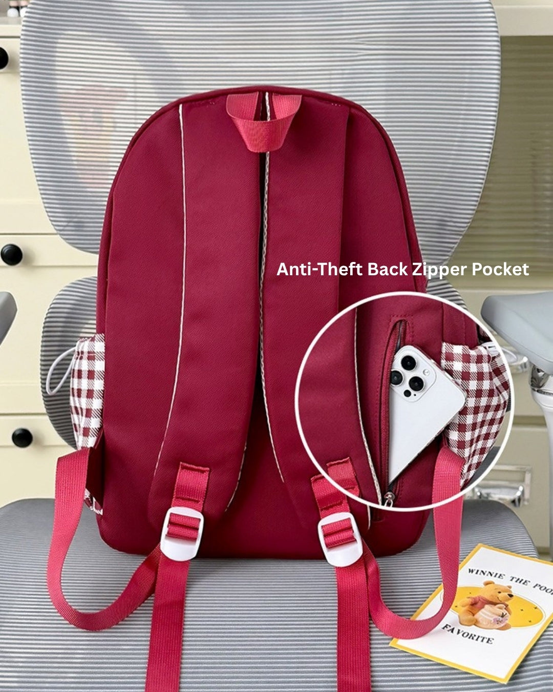 Plaid Vibe Large Capacity Ita Backpack