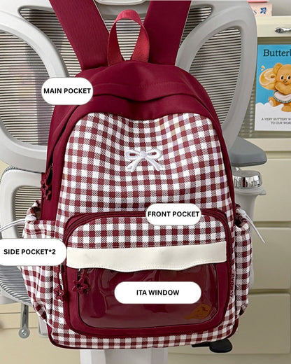 Plaid Vibe Large Capacity Ita Backpack