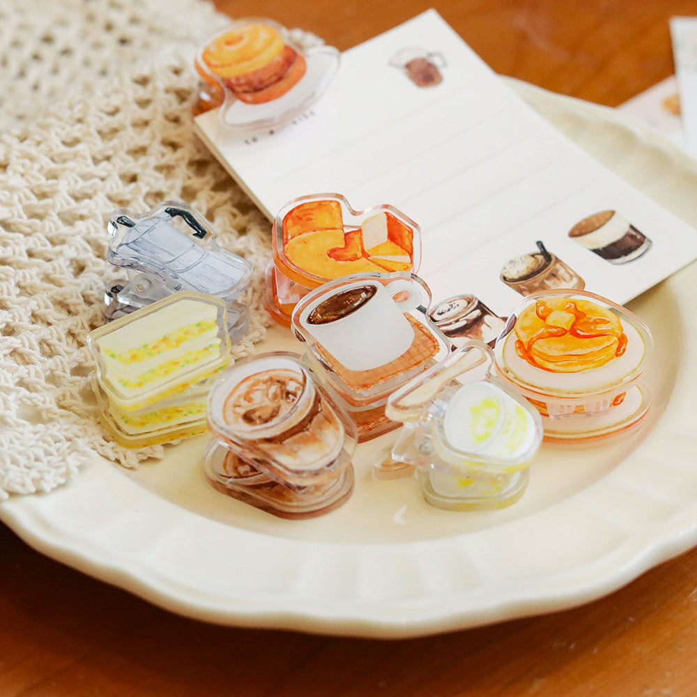 Coffee Bread Acrylic PP Clips