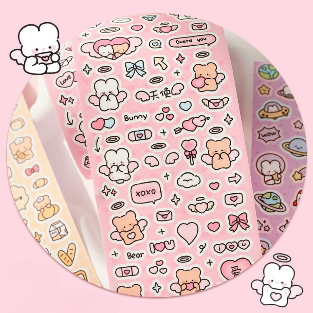 Colorful Graffiti Sticker Roll - Cute Cartoon Decorative Tape