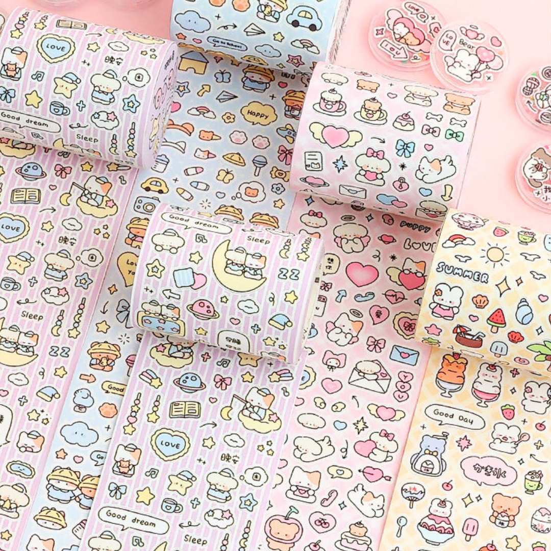 Colorful Graffiti Sticker Roll - Cute Cartoon Decorative Tape