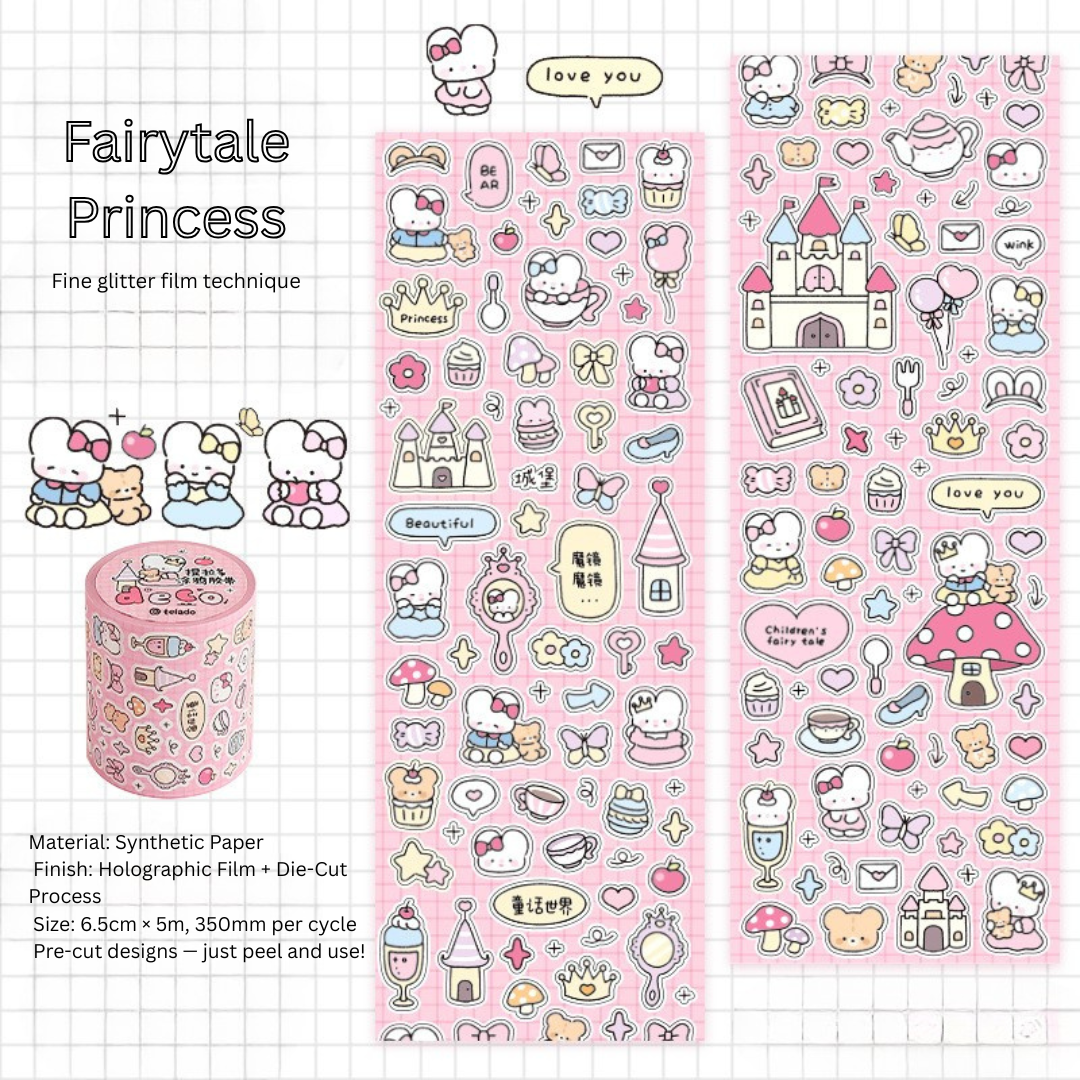 Colorful Graffiti Sticker Roll - Cute Cartoon Decorative Tape