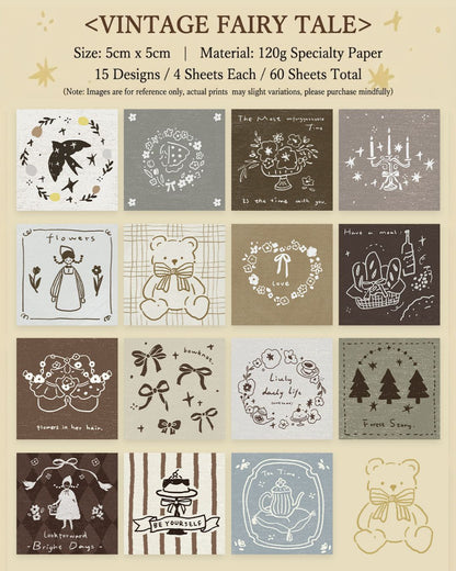 Retro Fairytale Salt-Style Note Paper Pack