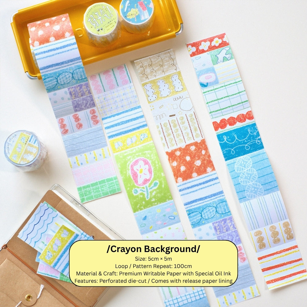 Crayon Chronicles Premium Die-cut Washi Tape