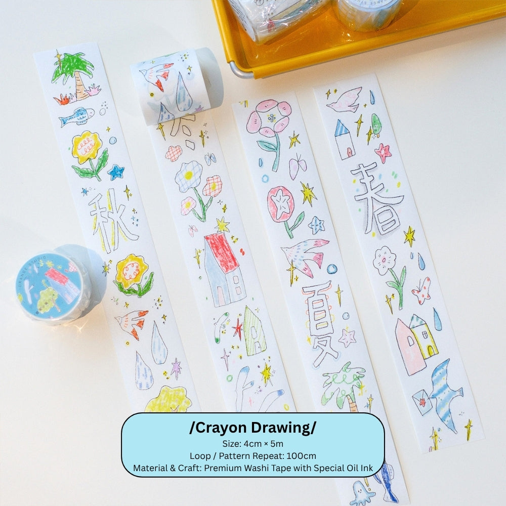 Crayon Chronicles Premium Die-cut Washi Tape