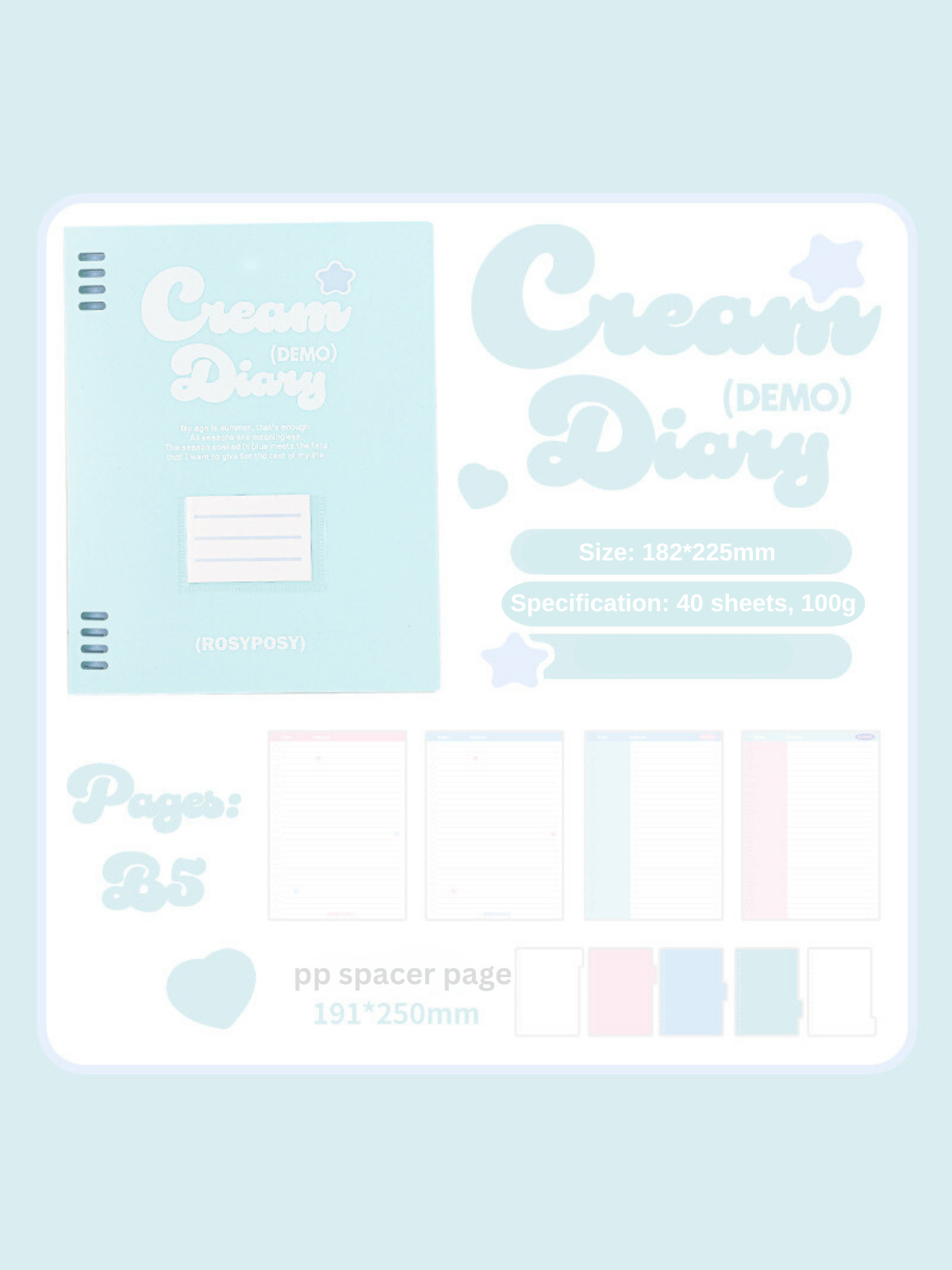 Cream-Colored B5 Loose-Leaf Notebooks