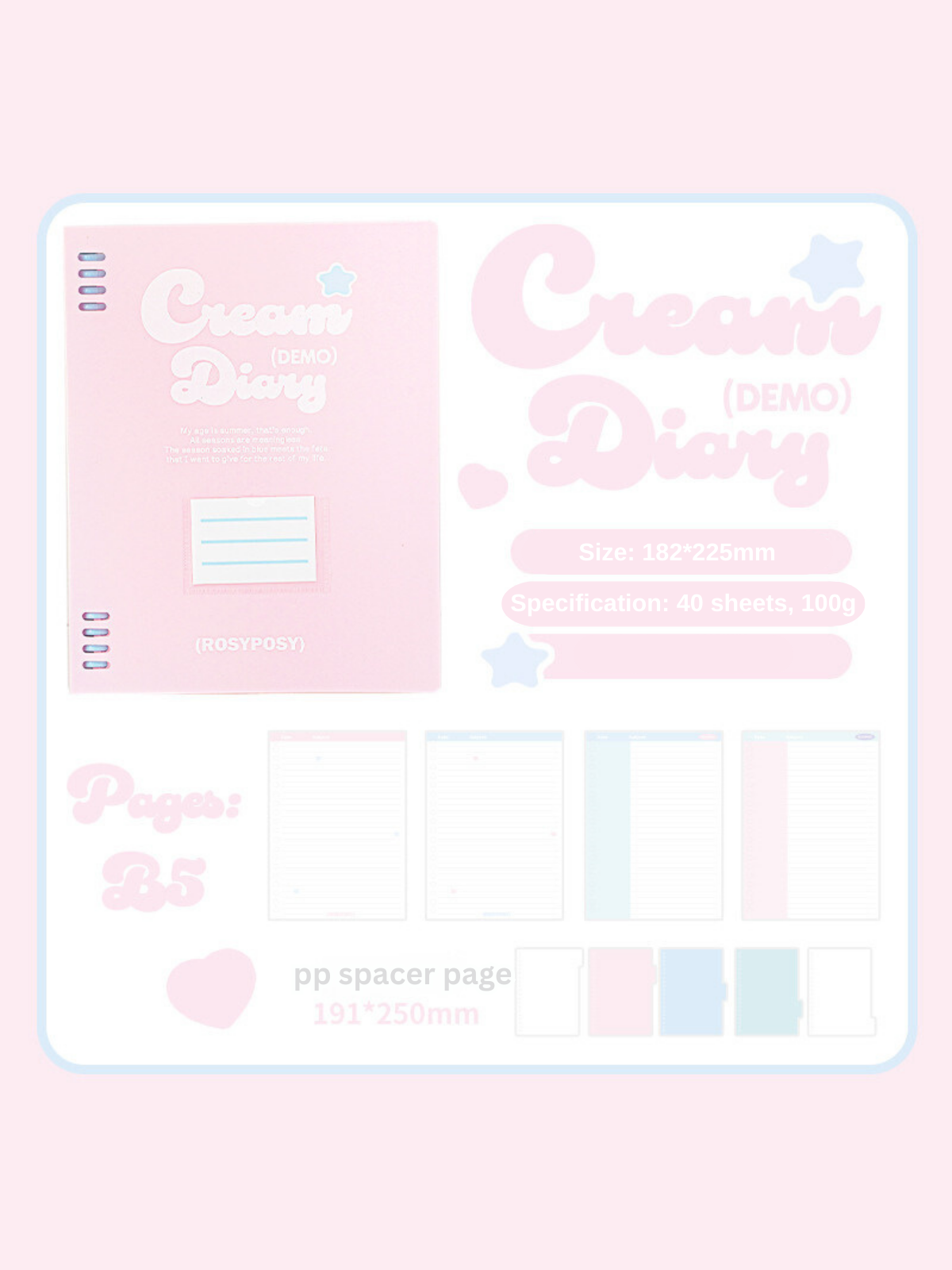 Cream-Colored B5 Loose-Leaf Notebooks