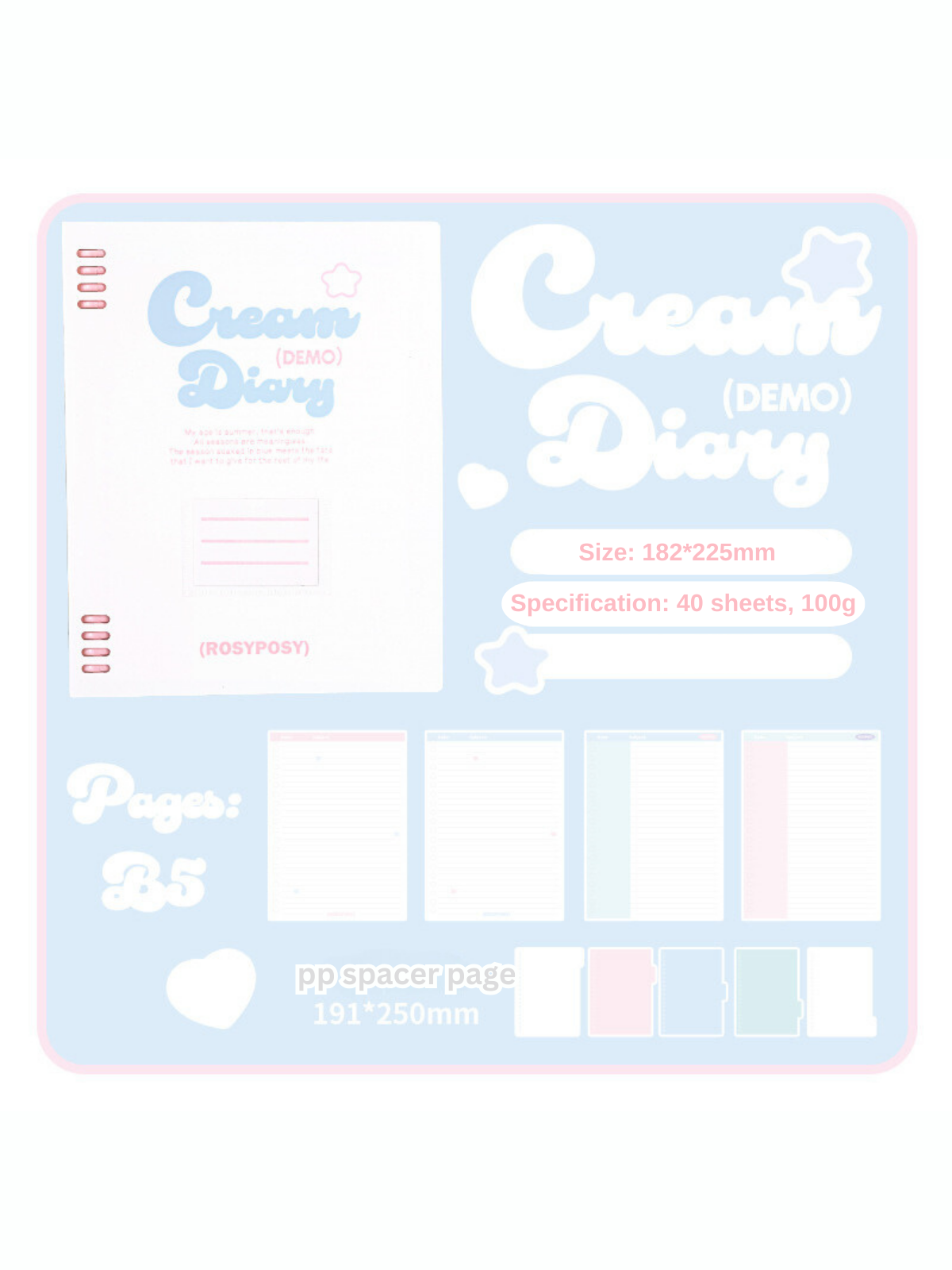 Cream-Colored B5 Loose-Leaf Notebooks