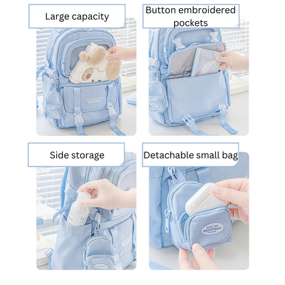 Cream-Style Large Capacity Schoolbag